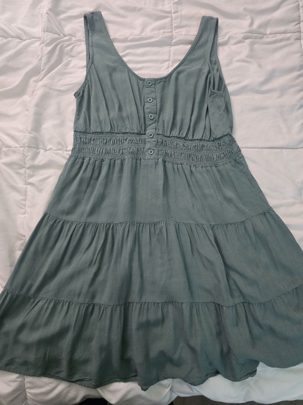 ​ee:some Sage Green Tiered Mini Dress - Picture 7 of 10